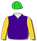 PURPLE, GOLD SLEEVES, LIME GREEN CAP