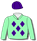 PALE GREEN, PURPLE DIAMONDS AND CAP