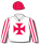 White, red Maltese Cross, striped sleeves, red cap