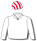 White, red, grey & white stylised logo (b&f), white cap with red stripes