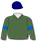 Olive green, royal blue band & sleeves, navy blue cap