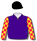 PURPLE, GOLD AND RED CHECKED SLEEVES, BLACK CAP