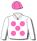 White, pink spots (b&f) & cap