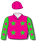 HOT PINK AND LIME GREEN STARS, LIME GREEN AND HOT PINK STARS SLEEVES, LIME GREEN POM POM