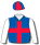 ROYAL BLUE, RED CROSS, WHITE SLEEVES, QUARTERED CAP
