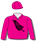Hot pink, black fernleaf (b&f), hot pink sleeves & cap with turquoise stars