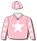 Pink with white star, pink sleeves with white stars, pink cap with white stars