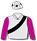 SILVER, BLACK CHECKED SASH, CERISE SLEEVES, SILVER CAP, BLACK STAR