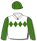 WHITE, GREEN DIAMOND BAND, SLEEVES AND CAP