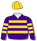 Purple & gold hoops (body & sleeves) gold cap
