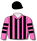 Pink & black stripes, hooped sleeves, black cap