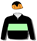 BLACK, PALE GREEN BAND, ORANGE CAP WITH BLACK STAR