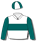 WHITE, BOTTLE GREEN BAND AND SLEEVES, WHITE AND BOTTLE GREEN QUARTERED CAP, WHITE POM POM