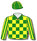 GREEN AND YELLOW CHECKS, STRIPED SLEEVES, SEAMS CAP