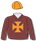 BROWN, ORANGE MALTESE CROSS AND CAP