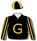 BLACK, OLD GOLD G, STRIPED SLEEVES, QUARTERED CAP
