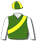 GREEN, YELLOW SASH, WHITE SLEEVES, GREEN AND YELLOW QUARTERED CAP