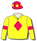 YELLOW, RED DIAMOND AND ARMBANDS, RED AND YELLOW SPOTS CAP