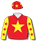 Scarlet, yellow star, yellow sleeves with scarlet stars, scarlet cap with yellow stars