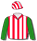 RED AND WHITE STRIPES, GREEN SLEEVES, RED AND WHITE STRIPED CAP