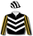 BLACK, WHITE CHEVRONS, OLD GOLD STRIPED SLEEVES, WHITE STRIPED CAP