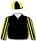 BLACK, YELLOW STRIPED SLEEVES, QUARTERED CAP