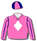 PINK, WHITE DIAMOND, NAVY BLUE SEAMS SLEEVES, PINK AND NAVY BLUE QUARTERED CAP