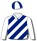 WHITE, DARK BLUE DIAGONAL STRIPES, QUARTERED CAP