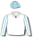 WHITE ELITE THOROUGHBREDS LOGO, PALE BLUE STRIPED SLEEVES AND CAP