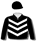 Black, white chevrons, black sleeves and cap