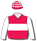 Red, white band, white sleeves, red & white hooped cap