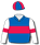 BLUE, WHITE AND RED BAND, WHITE SLEEVES, BLUE AND RED ARMBANDS, QUARTERED CAP