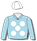 Light blue, white spots & cap
