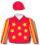 RED, YELLOW STAR, DIAGONAL STRIPED SLEEVES