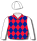 RED, ROYAL BLUE DIAMONDS, WHITE SLEEVES AND CAP