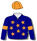 Navy blue, orange stars (b&f), navy blue sleeves, orange arm band & cap
