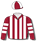 BURGUNDY AND WHITE STRIPES AND HOOPED SLEEVES, QUARTERED CUP