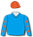 Cambridge blue, cambridge blue sleeves with tangerine stars & cap