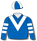ROYAL BLUE, WHITE V AND HOOPED SLEEVES, QUARTERED CAP