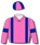 Pink, royal blue braces, armband & quartered cap