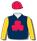 Dark blue, red shamrock, gold sleeves, red cap