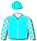 AQUA BLUE, SILVER SEAMS, CHECKED SLEEVES