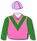 PINK, GREEN VEE AND SLEEVES, PINK CHEVRON ARMBANDS, MAUVE CAP, PINK STRIPE