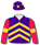 PURPLE, GOLD CHEVRONS, RED AND GOLD ARMBANDS, PURPLE AND GOLD STARS CAP
