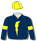 NAVY, YELLOW LIGHTNING BOLT, ARMBANDS AND CAP