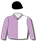 LILAC AND WHITE HALVES, BLACK CAP