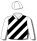 WHITE BLACK DIAGONAL STRIPES, WHITE CAP
