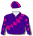 PURPLE, CERISE DIAMOND SASH, DIAMOND SLEEVES, QUARTERED CAP