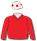 SCARLET, WHITE CAP WITH SCARLET SPOTS