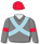 Grey, light blue crossed sashes, red armbands & cap